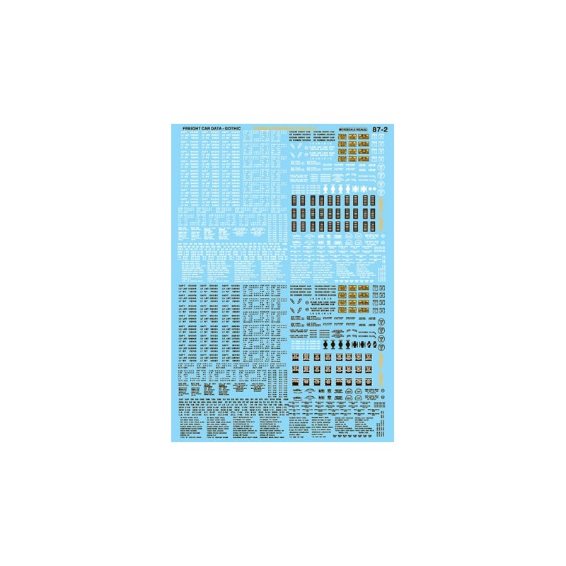 MICROSCALE DECAL 60-2 - FREIGHT CAR DATA - N SCALE