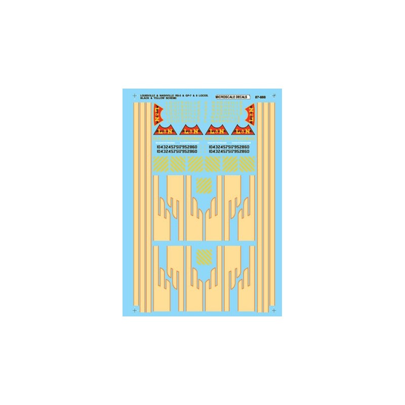 MICROSCALE DECAL 87-888 - LOUISVILLE & NASHVILLE DIESEL LOCOMOTIVES - HO SCALE