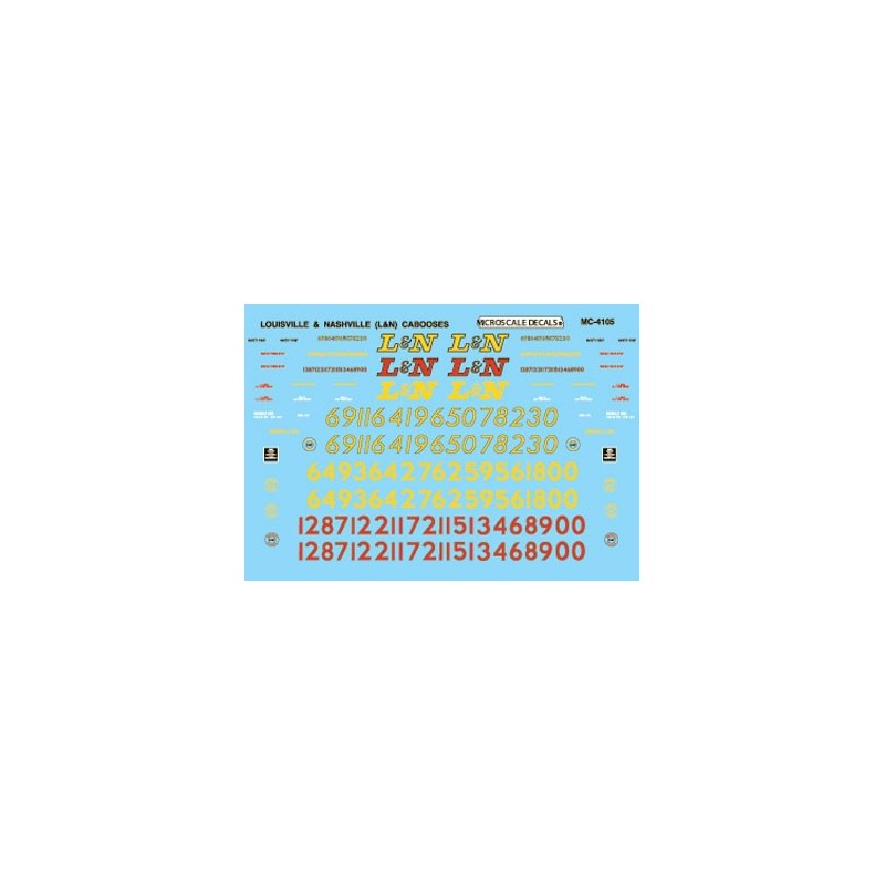 MICROSCALE DECAL MC-4105 - LOUISVILLE & NASHVILLE CABOOSES - HO SCALE