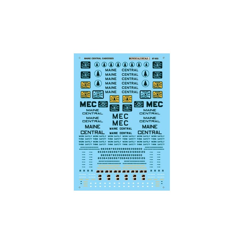 MICROSCALE DECAL 87-903 - MAINE CENTRAL CABOOSES - HO SCALE