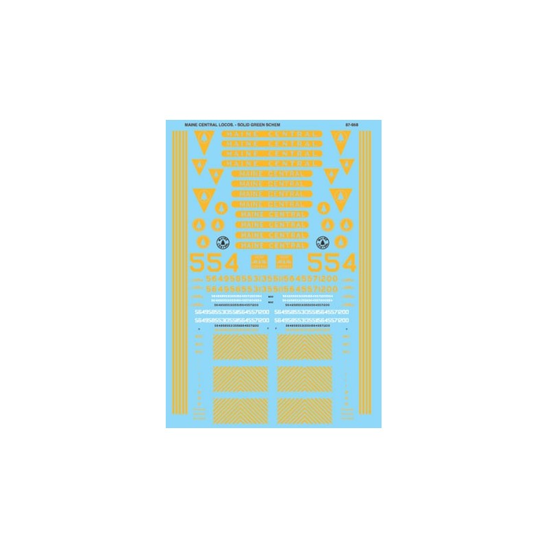 MICROSCALE DECAL 87-958 - MAINE CENTRAL DIESEL LOCOMOTIVES - HO SCALE