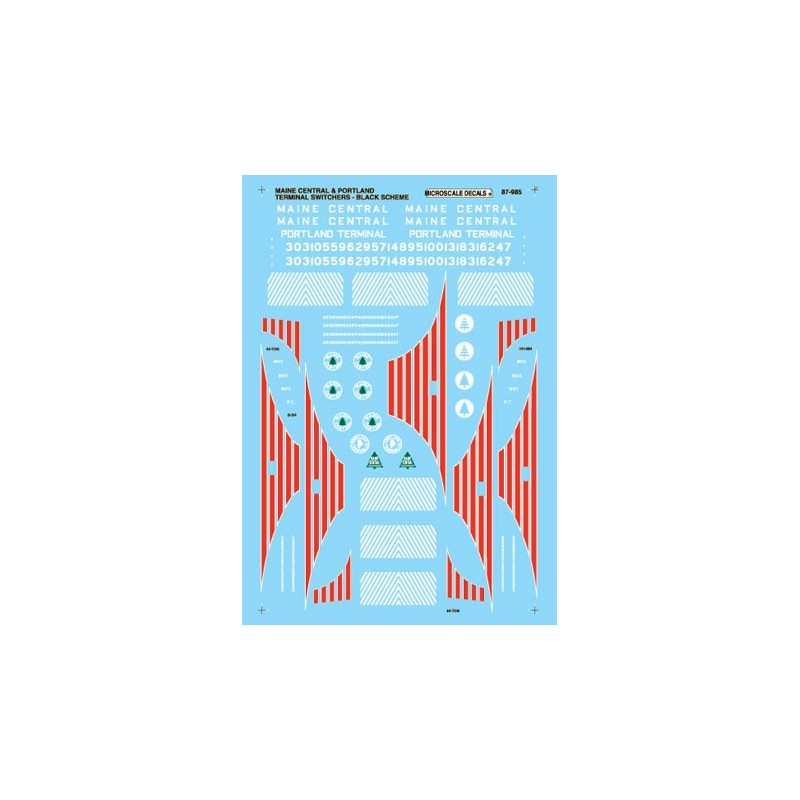 MICROSCALE DECAL 87-985 - MAINE CENTRAL DIESEL LOCOMOTIVES - HO SCALE
