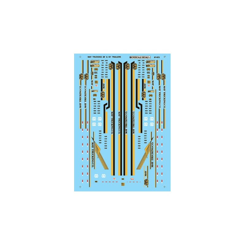 MICROSCALE DECAL 87-872NOS - MAY TRUCKING TRACTOR & TRAILERS - HO SCALE