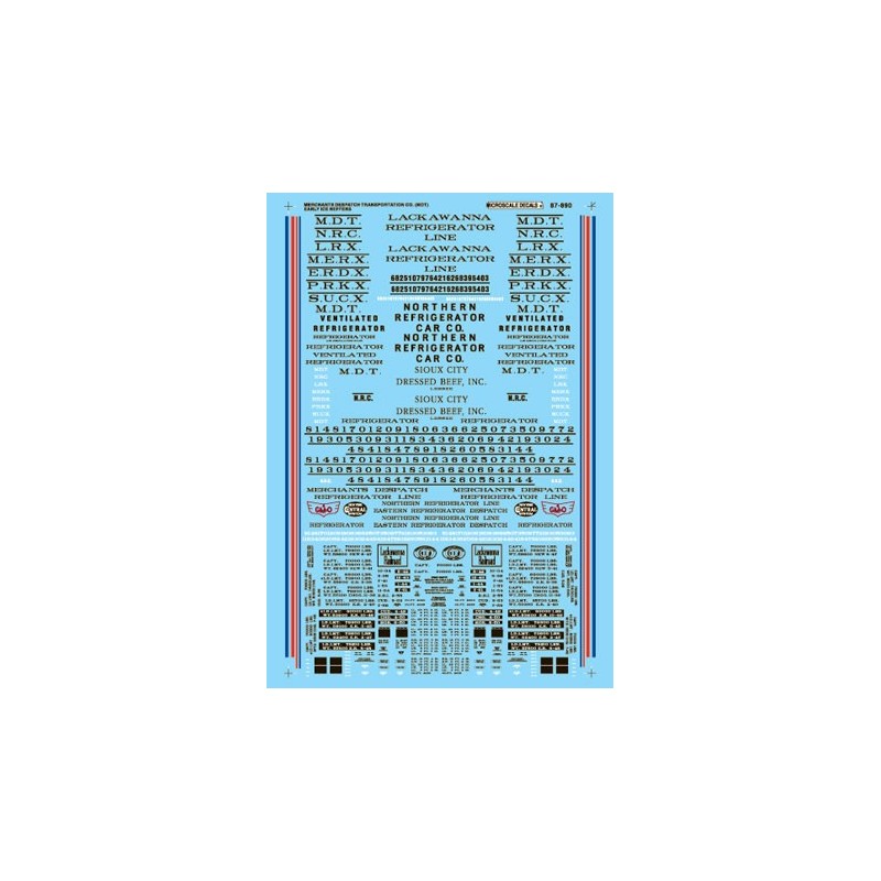 MICROSCALE DECAL 87-890 - MERCHANTS DESPATCH REEFERS - HO SCALE