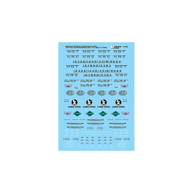 MICROSCALE DECAL 87-895 - MERCHANTS DESPATCH REEFERS - HO SCALE