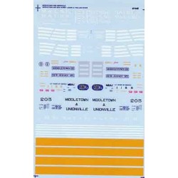 MICROSCALE DECAL 87-545NOS - MIDDLETOWN & UNIONVILLE / MIDDLETOWN & NEW JERSEY LOCOMOTIVES & ROLLING STOCK  - HO SCALE