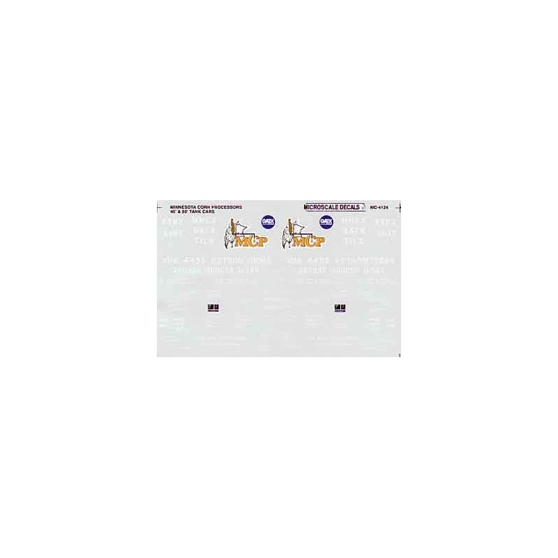 MICROSCALE DECAL MC-4124 - MINNESOTA CORN PROCESSORS TANK CARS - HO SCALE