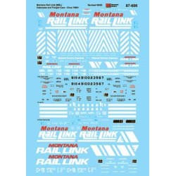 MICROSCALE DECAL 87-606 - MONTANA RAIL LINK CABOOSES, COVERED HOPPERS & WOOD CHIP CARS - HO SCALE