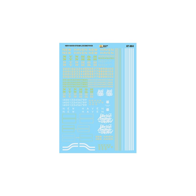 MICROSCALE DECAL 87-864 - NEW HAVEN STEAM LOCOMOTIVES - HO SCALE