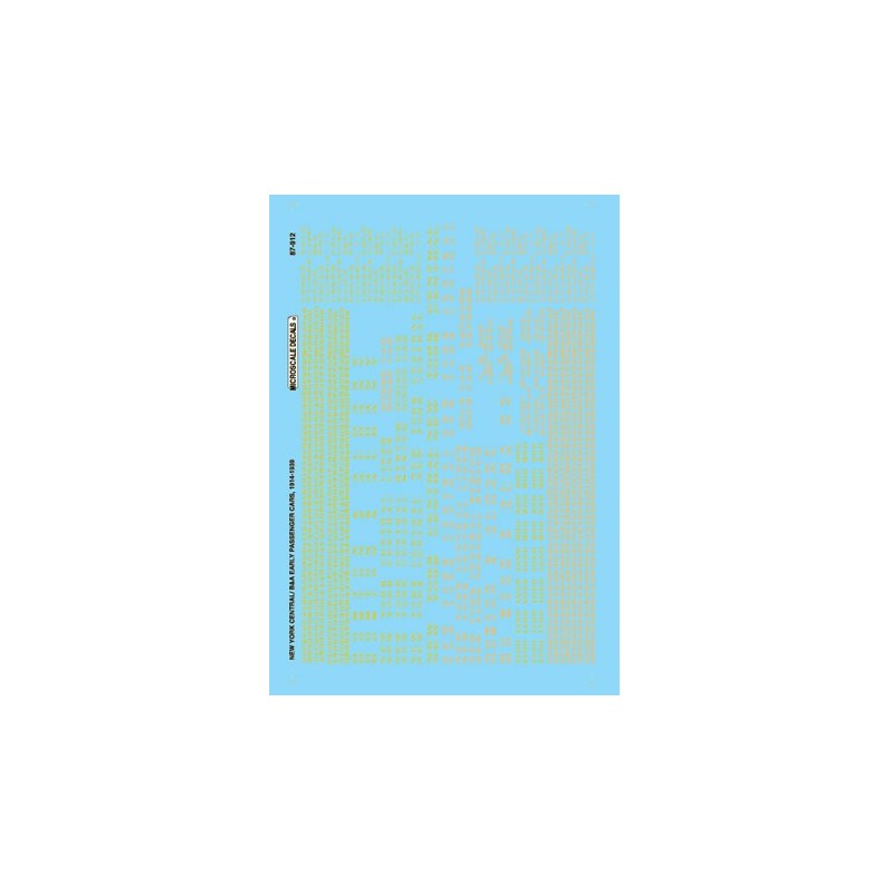 MICROSCALE DECAL 87-912 - NEW YORK CENTRAL / BOSTON & ALBANY PASSENGER CARS - HO SCALE