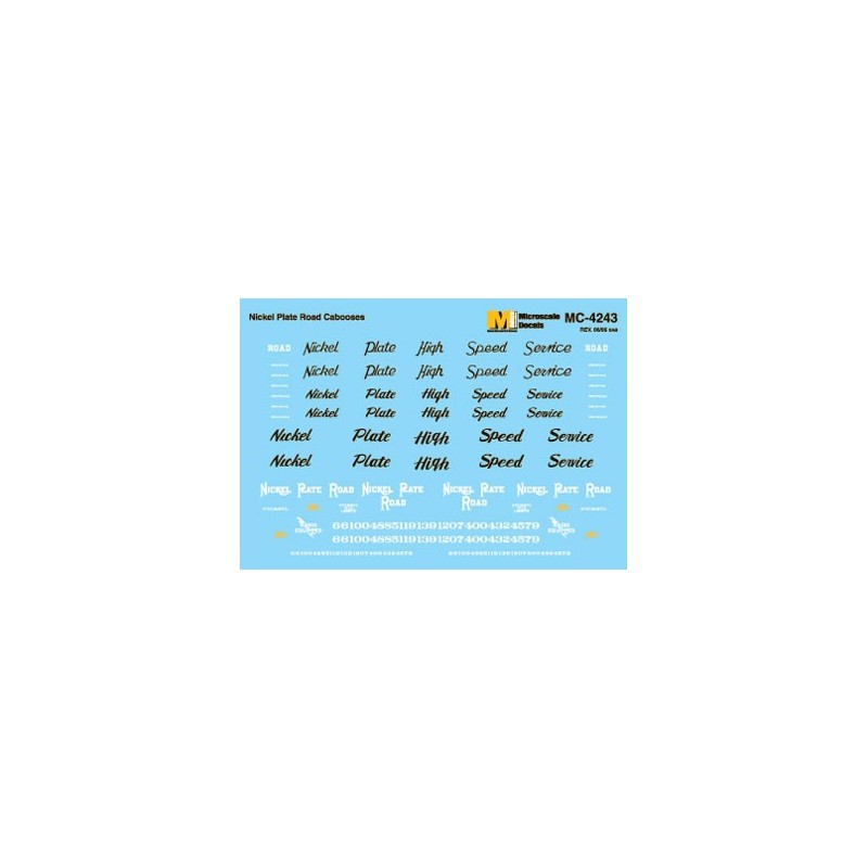 MICROSCALE DECAL MC-4243 - NEW YORK CHICAGO & ST. LOUIS CABOOSES - HO SCALE
