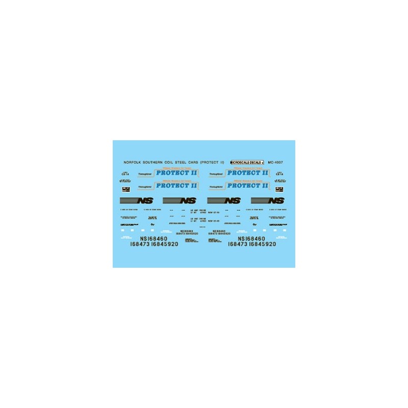 MICROSCALE DECAL MC-4007 - NORFOLK SOUTHERN COIL CAR - HO SCALE