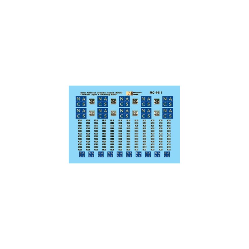 MICROSCALE DECAL MC-4411 - NORTH AMERICAN CONTAINER SYSTEMS LOGOS - HO SCALE