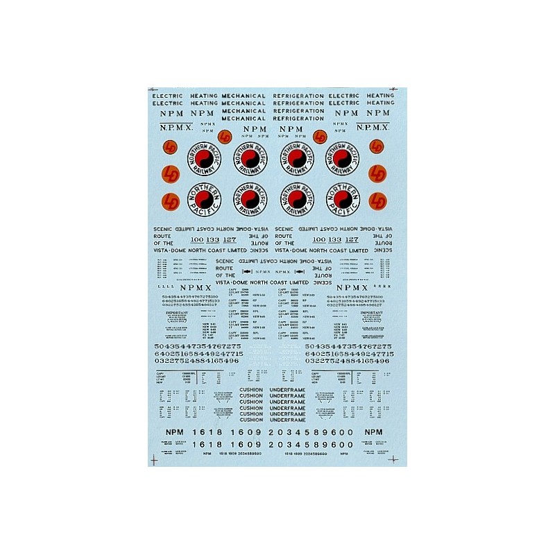 MICROSCALE DECAL 87-555 - NORTHERN PACIFIC MECHANICAL REEFERS - HO SCALE