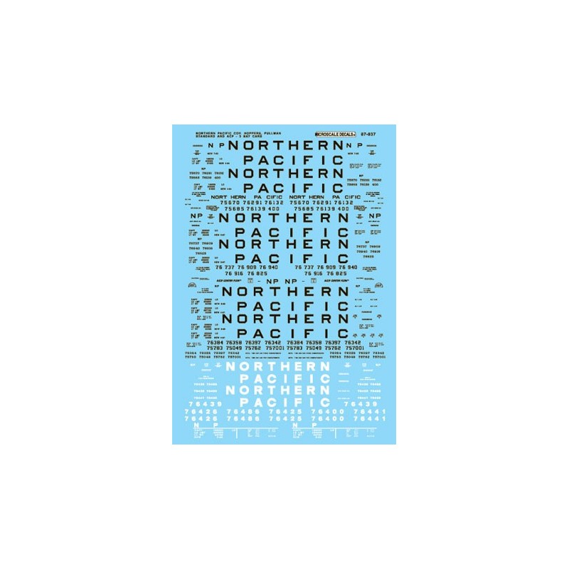 MICROSCALE DECAL 87-837 - NORTHERN PACIFIC COVERED HOPPERS - HO SCALE