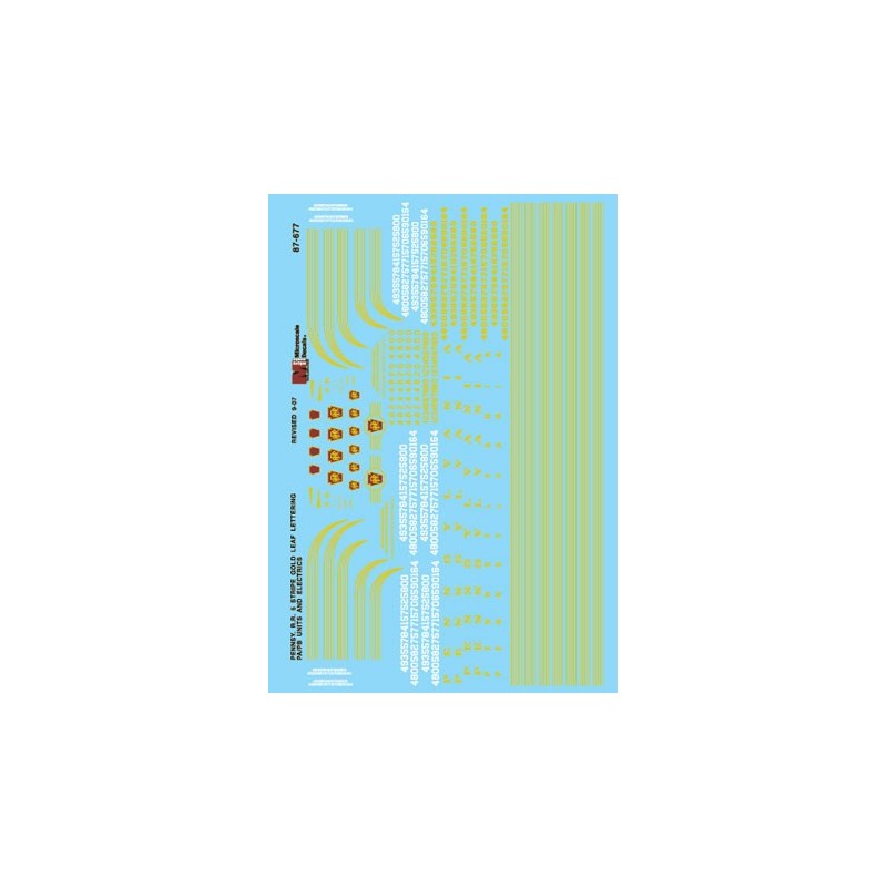 MICROSCALE DECAL 87-677 - PENNSYLVANIA DIESEL LOCOMOTIVES - HO SCALE