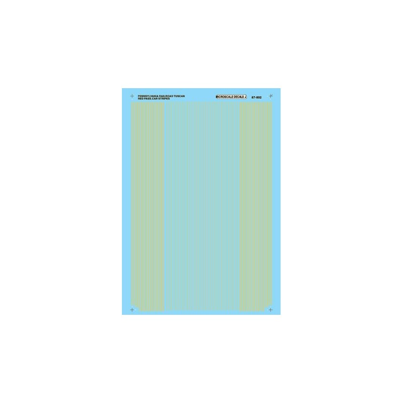 MICROSCALE DECAL 87-892 - PENNSYLVANIA PASSENGER CAR STRIPES - HO SCALE