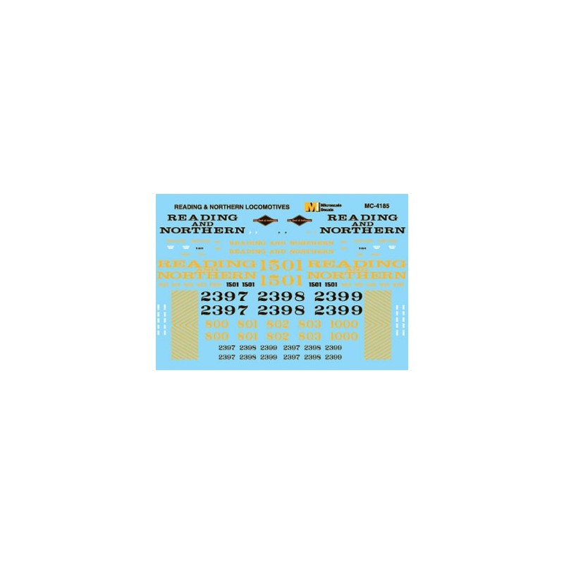 MICROSCALE DECAL MC-4185 - READING & NORTHERN DIESEL LOCOMOTIVES - HO SCALE