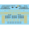 MICROSCALE DECAL MC-4185 - READING & NORTHERN DIESEL LOCOMOTIVES - HO SCALE