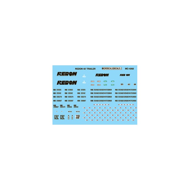 MICROSCALE DECAL MC-4262 - REDON 45' TRAILERS - HO SCALE