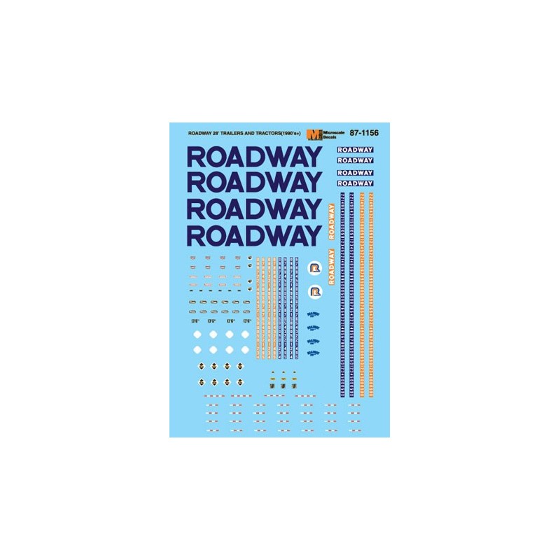 MICROSCALE DECAL 87-1156 - ROADWAY TRACTOR & TRAILERS - HO SCALE