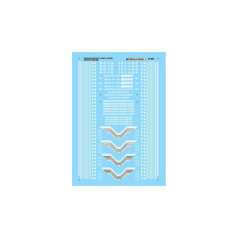 MICROSCALE DECAL 87-989 - ROCK ISLAND DIESEL LOCOMOTIVES - HO SCALE