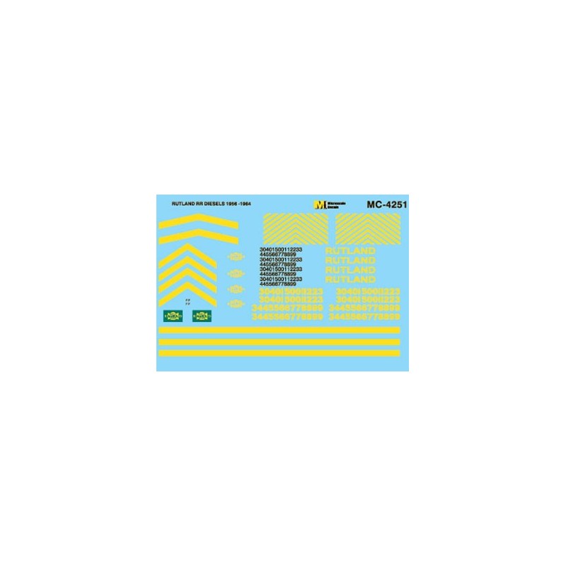 MICROSCALE DECAL MC-4251 - RUTLAND DIESEL LOCOMOTIVES - HO SCALE