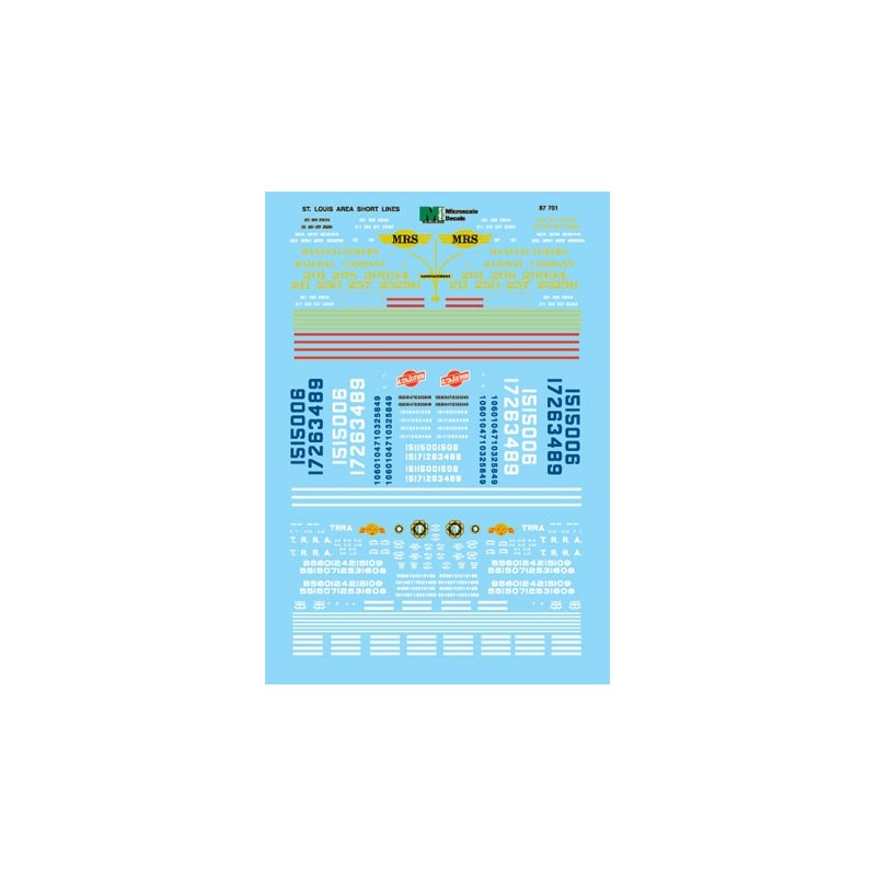 MICROSCALE DECAL 87-701 - ST.LOUIS AREA SHORT LINE DIESEL LOCOMOTIVES - HO SCALE