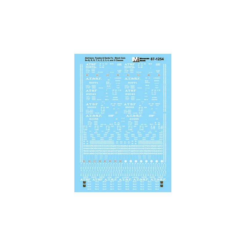MICROSCALE DECAL 87-1254 - SANTA FE STOCKCARS - HO SCALE