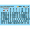 MICROSCALE DECAL MC-4174 - SANTA FE  PASSENGER CARS - HO SCALE