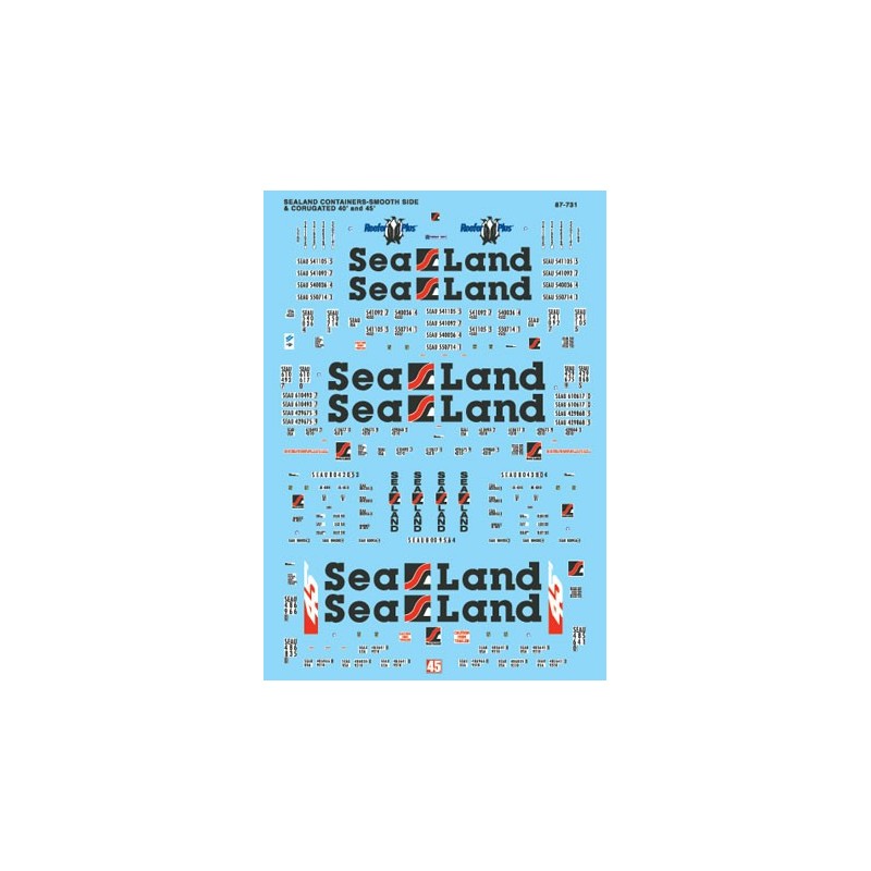 MICROSCALE DECAL 87-731 - SEALAND CONTAINERS - HO SCALE