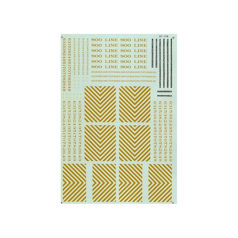 MICROSCALE DECAL 87-119 - SOO LINE DIESEL LOCOMOTIVES - HO SCALE