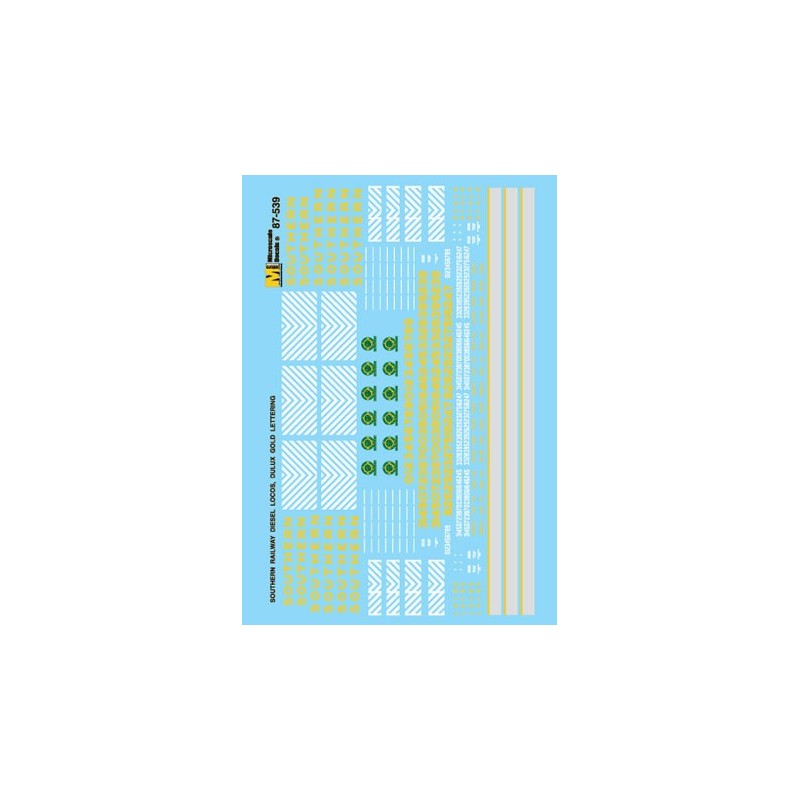 MICROSCALE DECAL 87-539 - SOUTHERN DIESEL LOCOMOTIVES - HO SCALE