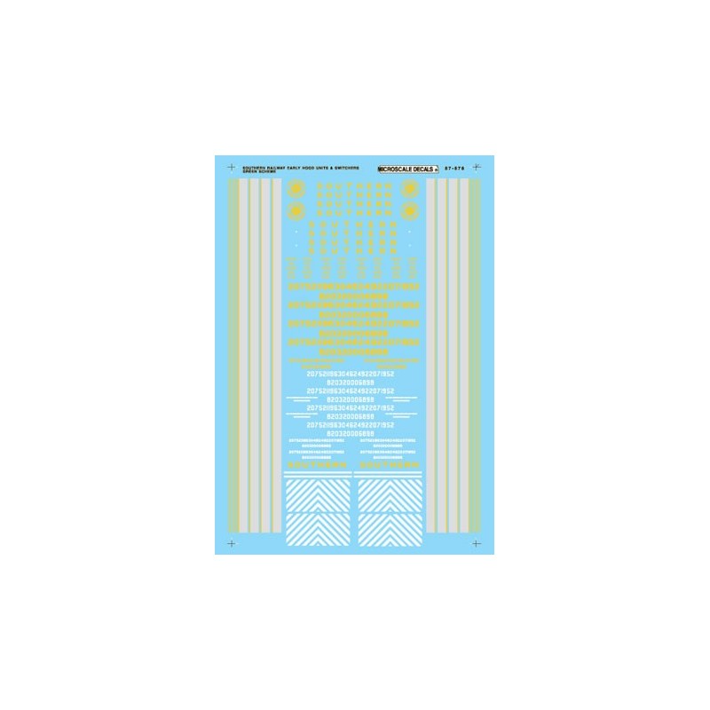 MICROSCALE DECAL 87-878 - SOUTHERN DIESEL LOCOMOTIVES - HO SCALE