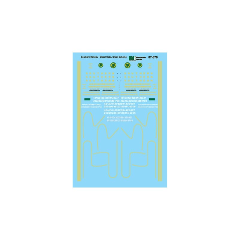 MICROSCALE DECAL 87-879 - SOUTHERN DIESEL LOCOMOTIVES - HO SCALE