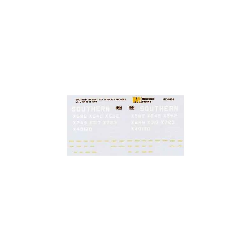 MICROSCALE DECAL MC-4084 - SOUTHERN CABOOSES - HO SCALE