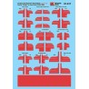 MICROSCALE DECAL 87-617 - SOUTHERN PACIFIC / COTTON BELT DIESEL LOCOMOTIVE RED NOSE WINGS - HO SCALE