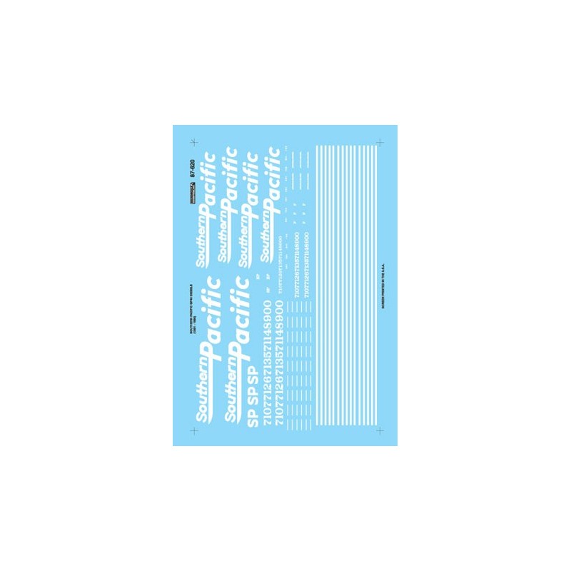 MICROSCALE DECAL 87-620 - SOUTHERN PACIFIC DIESEL LOCOMOTIVES - HO SCALE