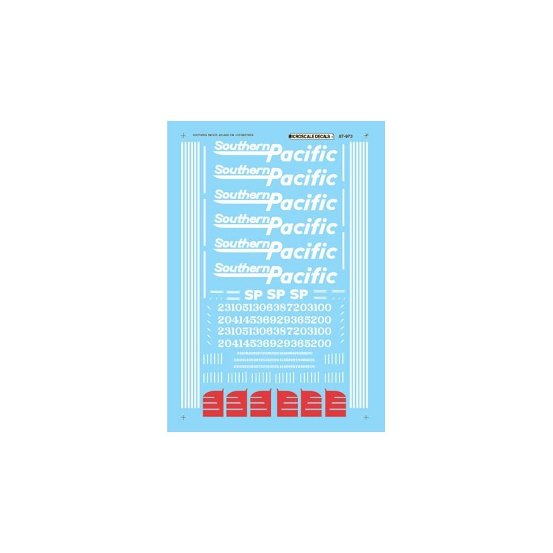 MICROSCALE DECAL 87-973 - SOUTHERN PACIFIC DIESEL LOCOMOTIVES - HO SCALE