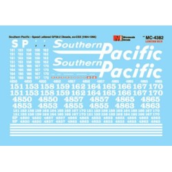 MICROSCALE DECAL MC-4382 - SOUTHERN PACIFIC DIESEL LOCOMOTIVES - HO SCALE
