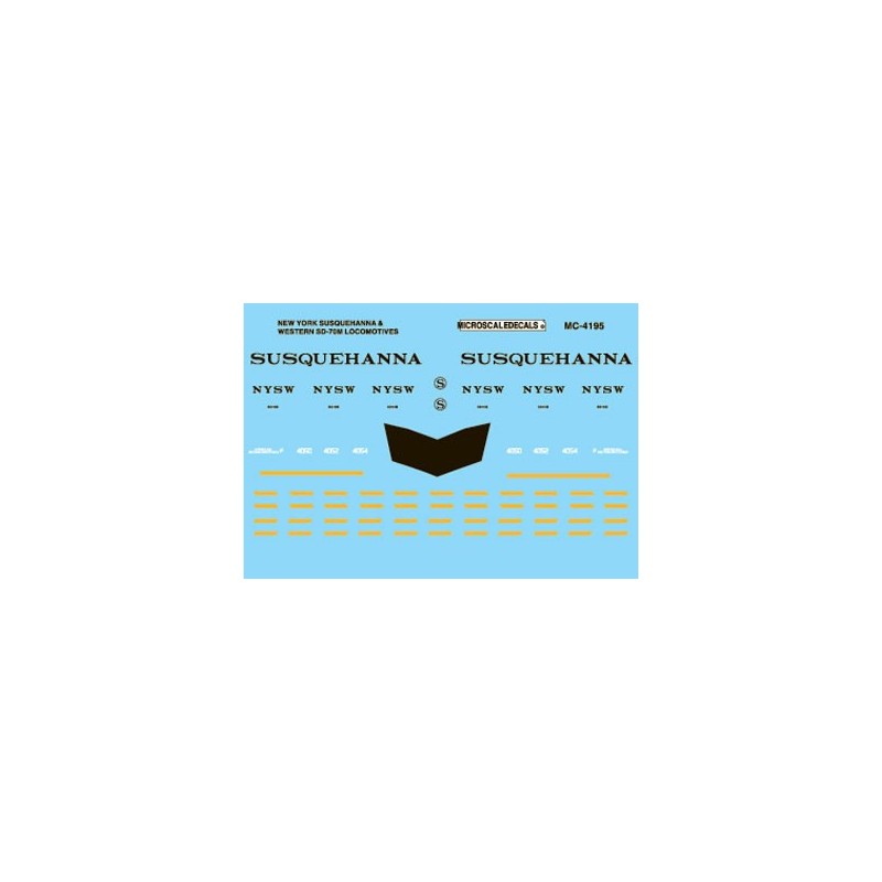 MICROSCALE DECAL MC-4195 - SUSQUEHANNA DIESEL LOCOMOTIVES - HO SCALE