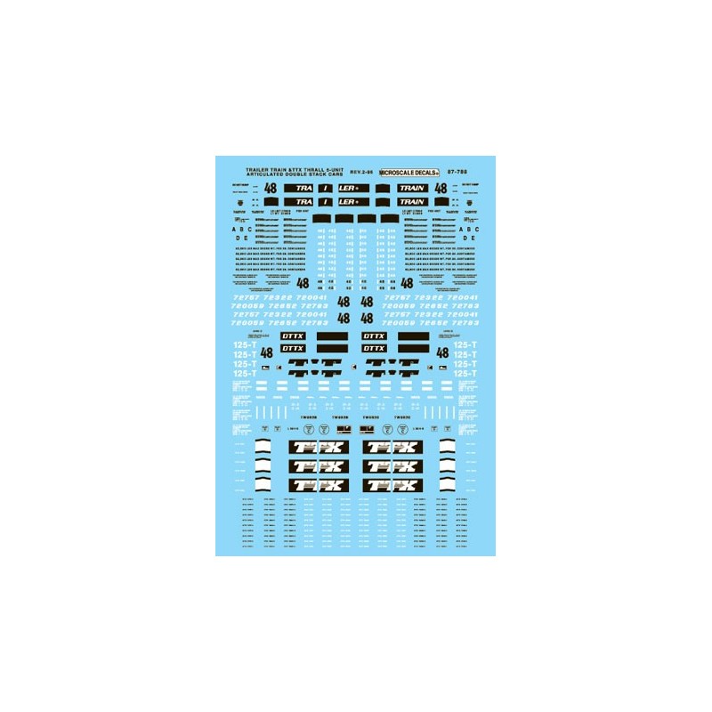 MICROSCALE DECAL 87-788 - TTX DOUBLE STACK CARS - HO SCALE