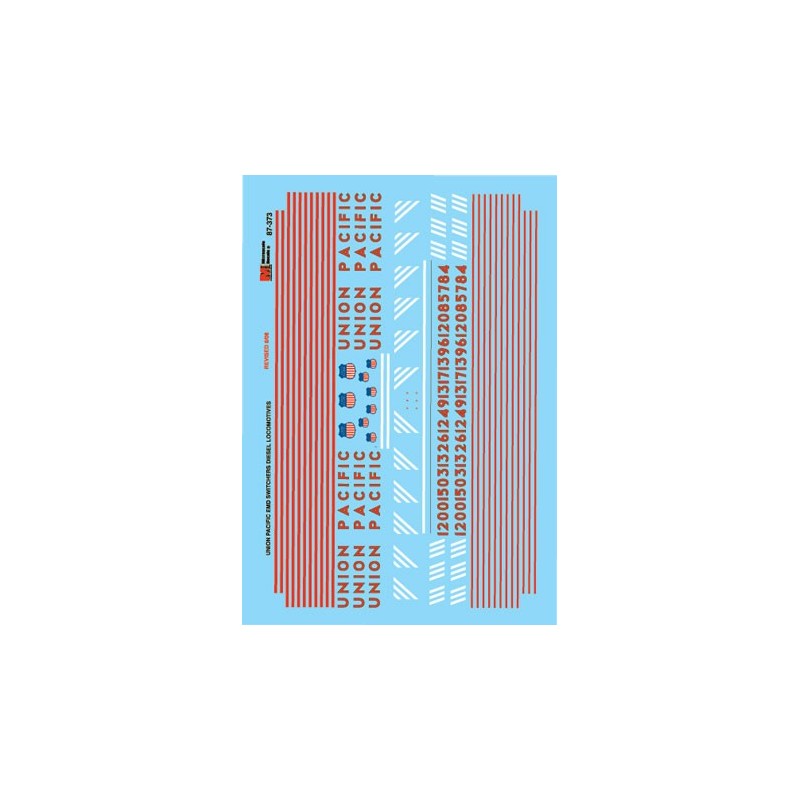 MICROSCALE DECAL 87-373 - UNION PACIFIC DIESEL LOCOMOTIVES - HO SCALE