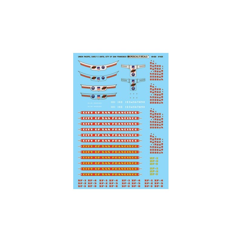 MICROSCALE DECAL 87-622 - UNION PACIFIC DIESEL LOCOMOTIVES - HO SCALE