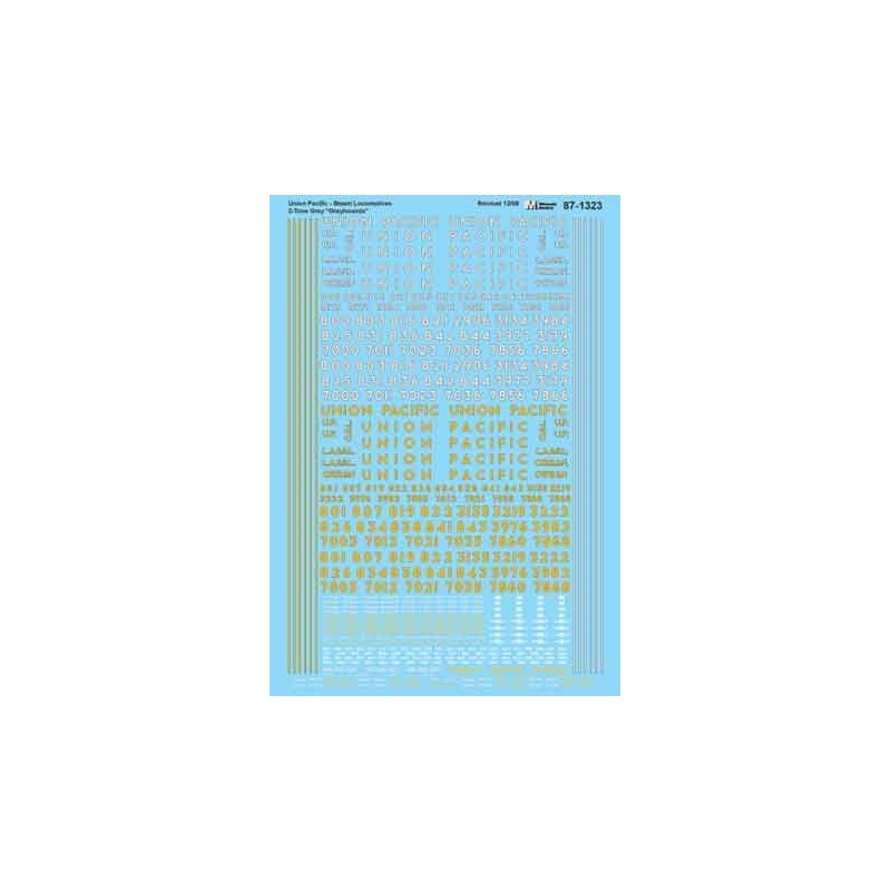 MICROSCALE DECAL 87-1323 - UNION PACIFIC STEAM  LOCOMOTIVES - HO SCALE
