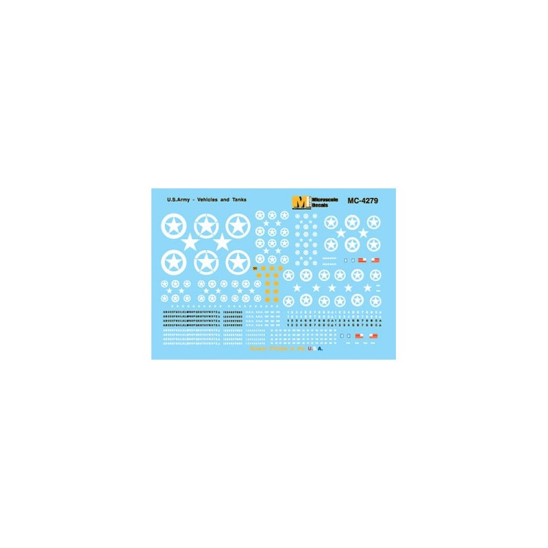 MICROSCALE DECAL MC-4279 - UNITED STATES ARMY VEHICLES - HO SCALE
