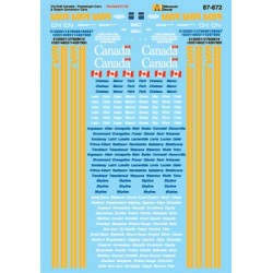 MICROSCALE DECAL 87-672 - VIA RAIL PASSENGER CARS - HO SCALE