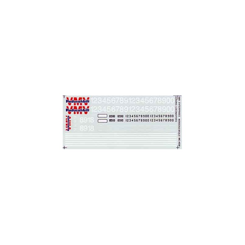 MICROSCALE DECAL MC-4038NOS - VMV ENTERPRISES LEASING DIESEL LOCOMOTIVES - HO SCALE