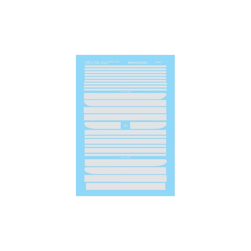 MICROSCALE DECAL 87-644 - WABASH DIESEL LOCOMOTIVE STRIPES - HO SCALE
