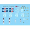 MICROSCALE DECAL MC-4405 - WAN HAI LINES LTD. 40' CONTAINERS - HO SCALE